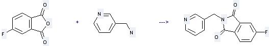 4-Fluorophthalic anhydride can react with C-Pyridin-3-yl-methylamine to get 5-Fluoro-2-pyridin-3-ylmethyl-isoindole-1,3-dione. 